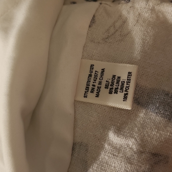 Blāshe Off The Shoulder Boho Blouse White Blue X Large Linen Mix - Picture 6 of 7